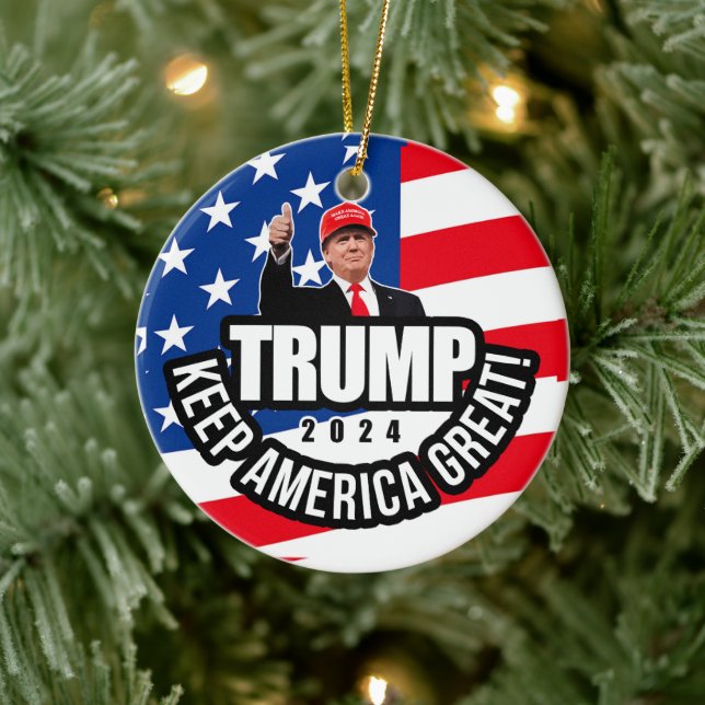 Trump 2024 Keep America Great Ceramic Ornament (Tree)