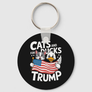 Trump 2024 Kittens And Ducks Support Donald Trump  Keychain