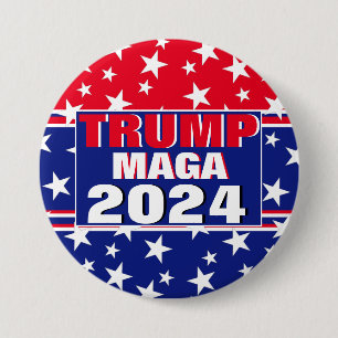 TRUMP 2024 MAGA 3 INCH ROUND BUTTON