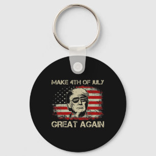 Trump 2024 Make 4th Of July Great Again American F Keychain