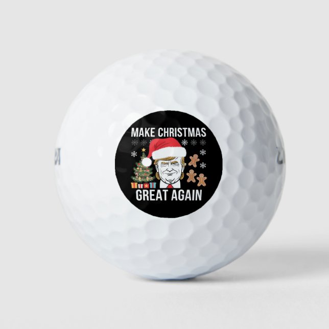 Trump 2024 Make Christmas Great Again Election Golf Balls (Front)