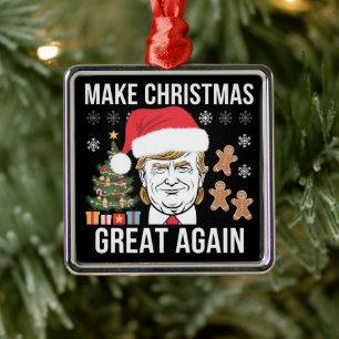 Trump 2024 Make Christmas Great Again Election Metal Ornament