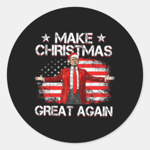 Trump 2024 Make Christmas Great Again Funny Trump  Classic Round Sticker