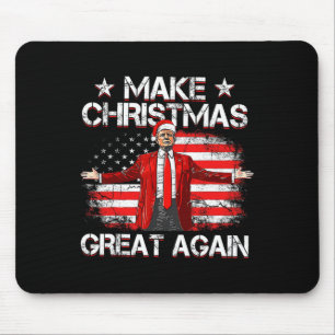 Trump 2024 Make Christmas Great Again Funny Trump  Mouse Pad