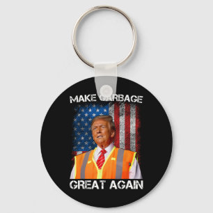 Trump 2024 Make Garbage Great Again Funny For Trum Keychain
