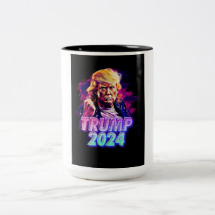 Trump 2024 - miami vice Two-Tone coffee mug