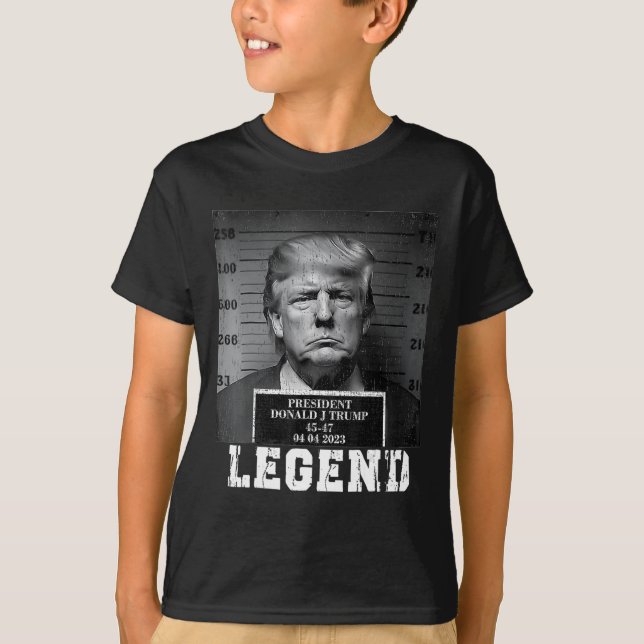 Trump 2024 Mugshot President Legend  T-Shirt (Front)