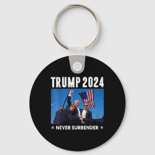 Trump 2024 Never Surrender Pro Trump For President Keychain
