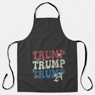 Trump 2024 Patriotic American Flag 4th Of July  Apron