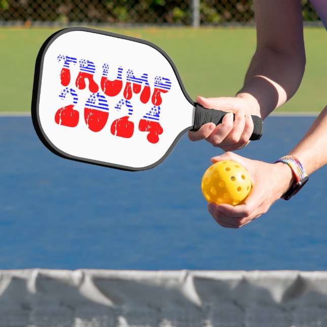 Trump 2024 Patriotic Groovy Retro Pickleball Paddle (Insitu)
