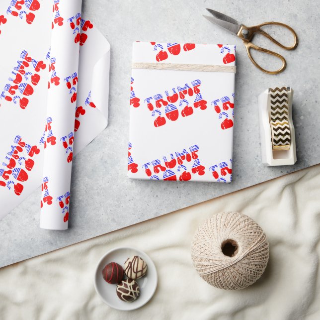 Trump 2024 Patriotic Retro Vintage Election Wrapping Paper (Crafts)