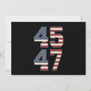 Trump 2024 President 45 47 America USA Vintage Invitation