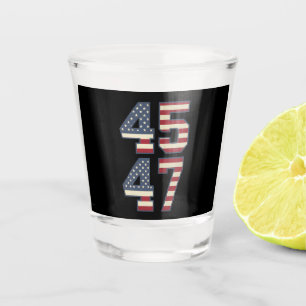 Trump 2024 President 45 47 America USA Vintage Shot Glass