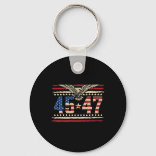 Trump 2024 President 45 And 47 American Flag Trump Keychain