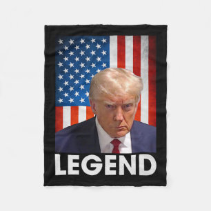 Trump 2024 President Legend American Flag  Fleece Blanket