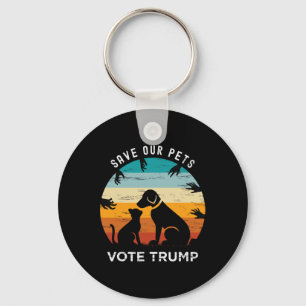 Trump 2024 President Save Our Pets Animals Dogs Ca Keychain
