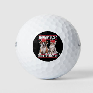 Trump 2024 Protect Our Pets Cat Dogs MAGA Golf Balls
