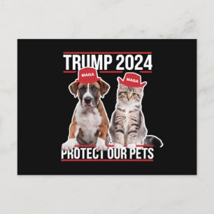 Trump 2024 Protect Our Pets Cat Dogs MAGA Postcard