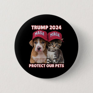 Trump 2024 Protect Our Pets Funny Eat Our Pets Cat 2 Inch Round Button