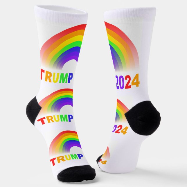Trump 2024 Rainbow  Socks (Angled)