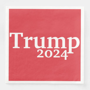 Trump 2024 Red and White Presidential Campaign Napkin