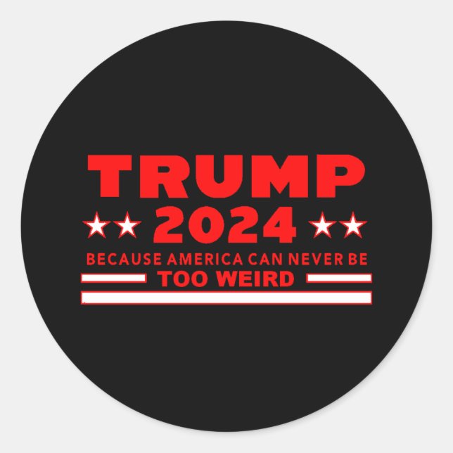 TRUMP 2024 RED CLASSIC ROUND STICKER (Front)