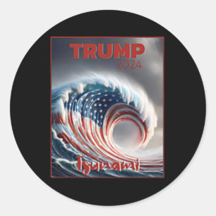 Trump 2024 Red Wave Tsunami Usa Election Voting Re Classic Round Sticker