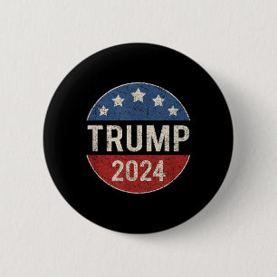 Trump 2024 Retro Campaign Button Re Elect Presiden