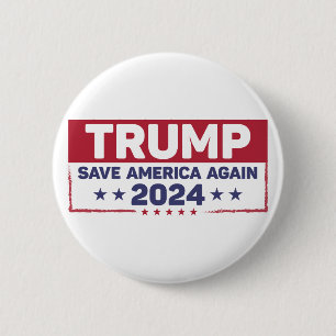 Trump 2024 Save America Again 2 Inch Round Button