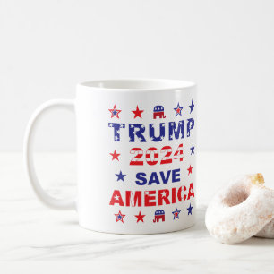 TRUMP 2024 SAVE AMERICA COFFEE MUG