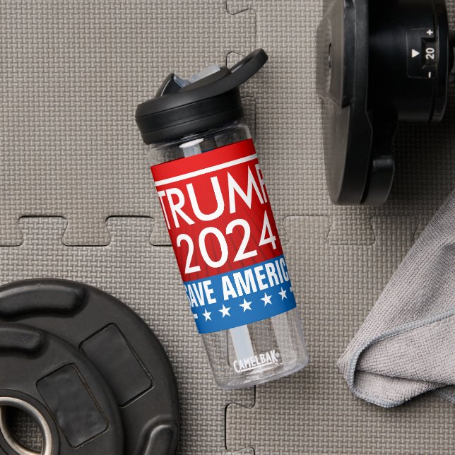Trump 2024 Save America Graphic Water Bottle (Gym)