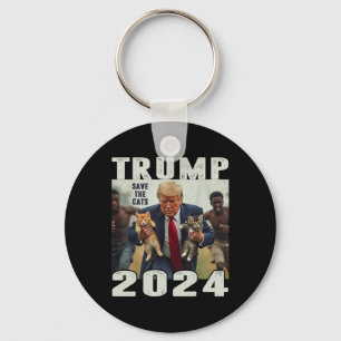 Trump 2024 Save The Cats Saying Debate Keychain