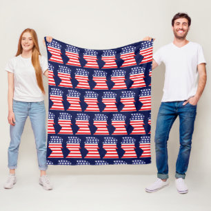 Trump 2024 Silhouette  Fleece Blanket
