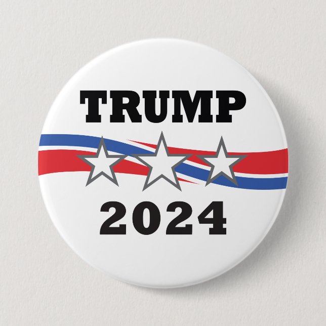 Trump 2024 Stars & Stripes Victory Campaign 3 Inch Round Button (Front)