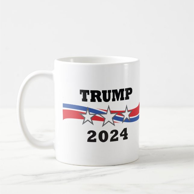 Trump 2024 Stars & Stripes Victory  Coffee Mug (Left)