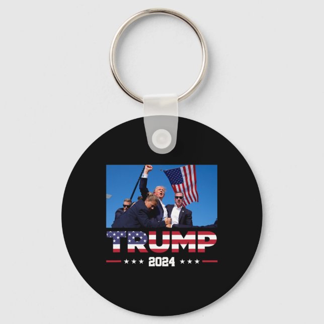 Trump 2024 Survived Shot At Election Rally  Keychain (Front)