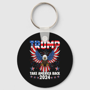 Trump 2024 Take America Back American Flag Trump 2 Keychain