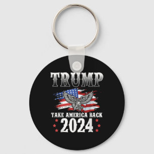 Trump 2024 Take America Back American Flag Trump 2 Keychain