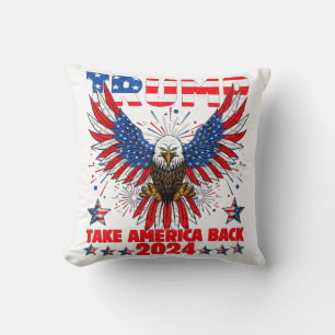 Trump 2024 Take America Back American Flag Trump 2 Throw Pillow