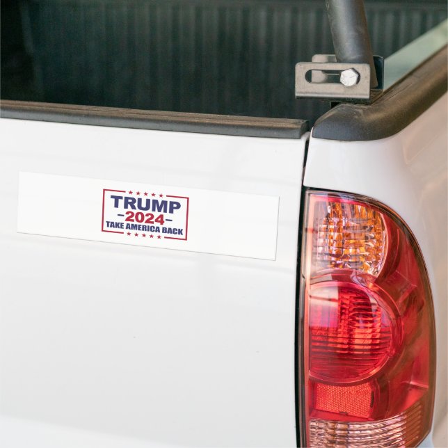 Trump 2024 Take America Back Bumper Sticker (On Truck)