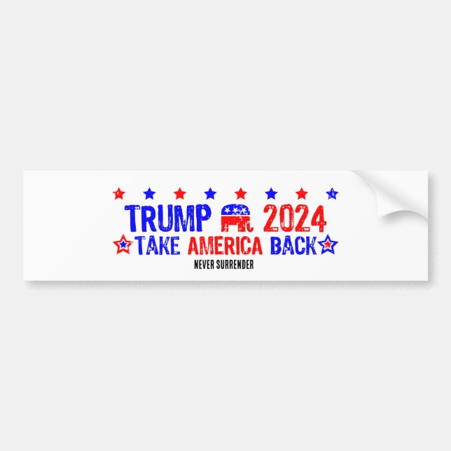 TRUMP 2024 Take America Back Bumper Sticker (Front)