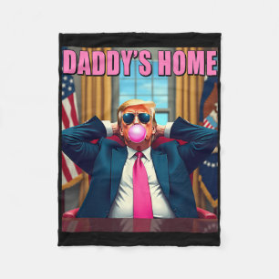 Trump 2024 Take America Back Daddy's Home Pink Bub Fleece Blanket