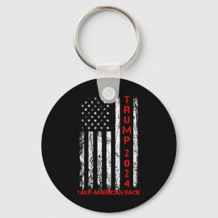 Trump 2024 Take America Back Election Patriotic Fl Keychain