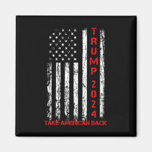 Trump 2024 Take America Back Election Patriotic Fl Magnet