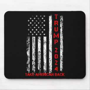 Trump 2024 Take America Back Election Patriotic Fl Mouse Pad