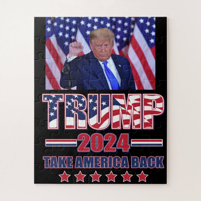 Trump 2024 Take America Back Jigsaw Puzzle (Vertical)