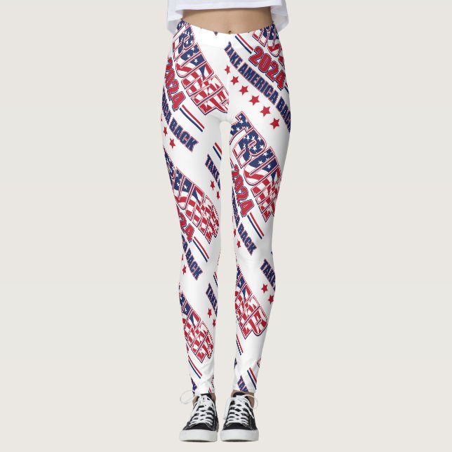 Trump 2024 Take America Back Leggings (Front)