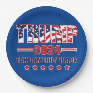 Trump 2024 Take America Back Paper Plate