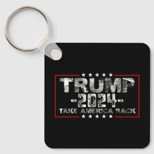 Trump 2024 Take America Back Politics Vintage Keychain