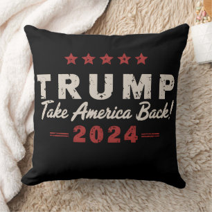 Trump 2024 Take America Back President 47 USA Throw Pillow